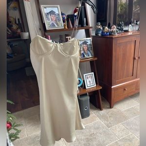 Zara sparkly rhinestone dress ivory